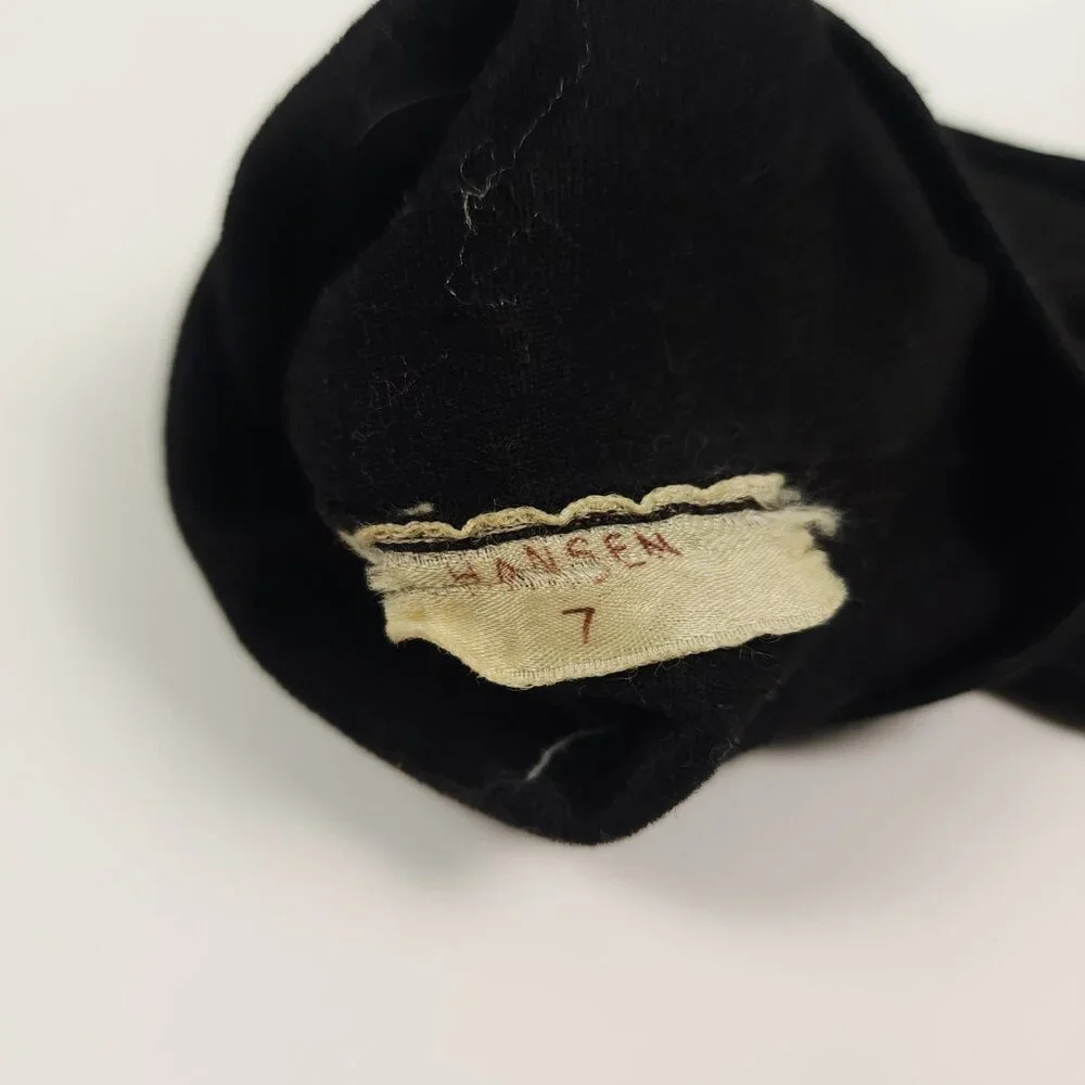 Vintage Hansen Mid Length Long‎ Black Gloves 14.5